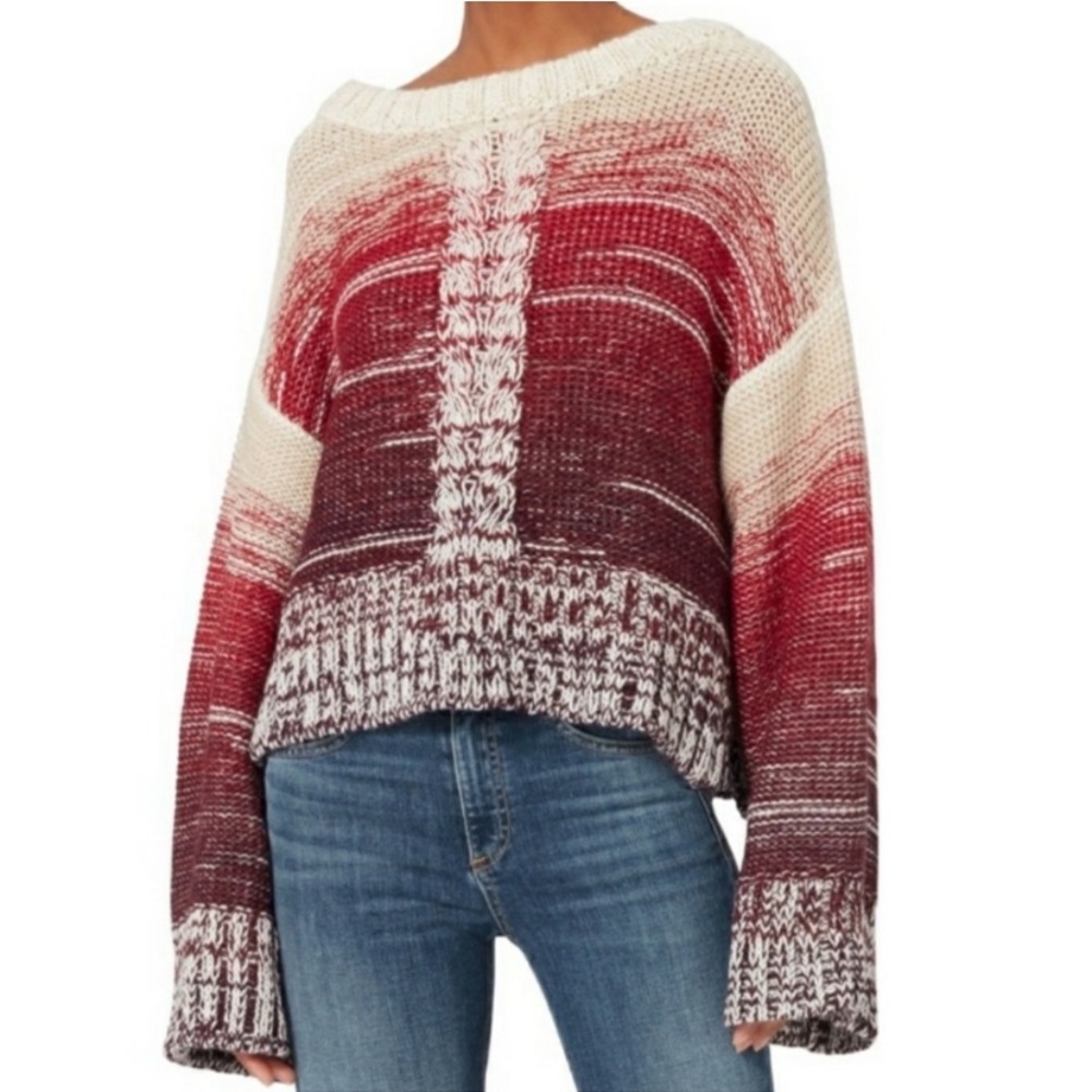 ELEVEN SIX "Anna" Ombre Stripe Sweater Cropped Oversized